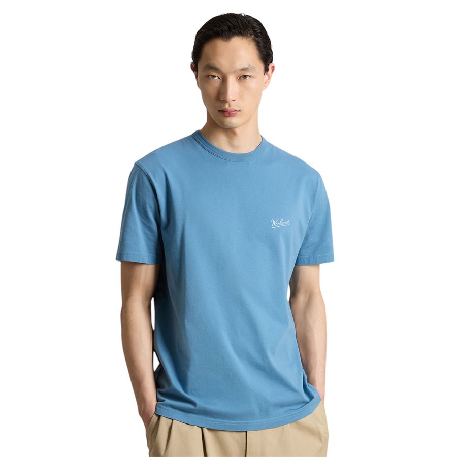 T-shirt maniche corte in puro cotone con logo da uomo Woolrich | CFWOTE01443115